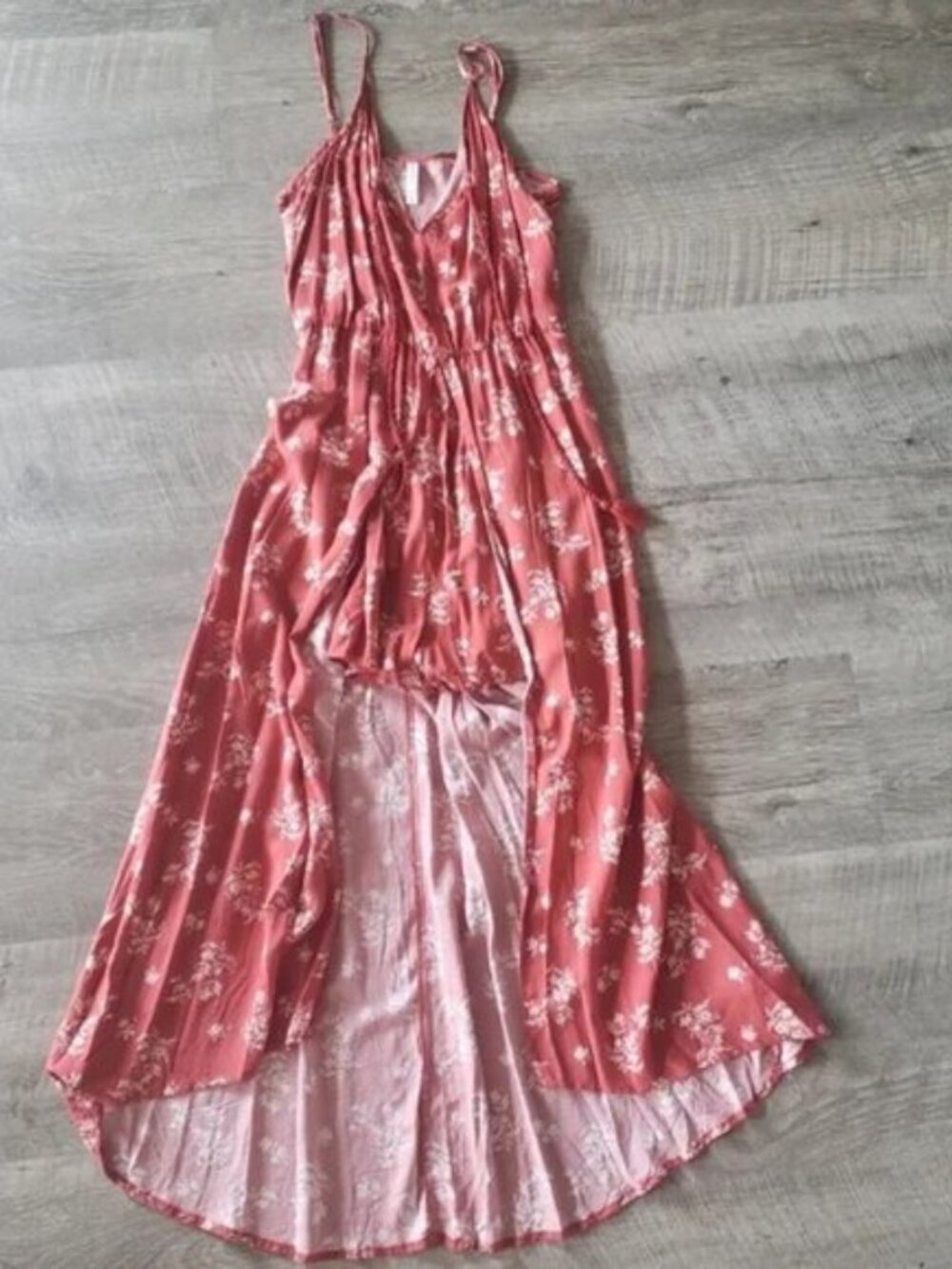Xhilaration Boho Rust Orange Floral Romper Dress.
